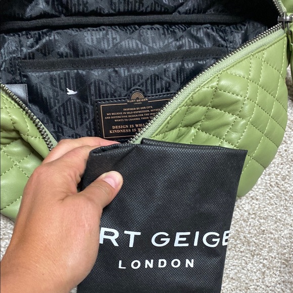 NEW Kurt Geiger Green Quilted Belt Bag - Picture 4 of 6
